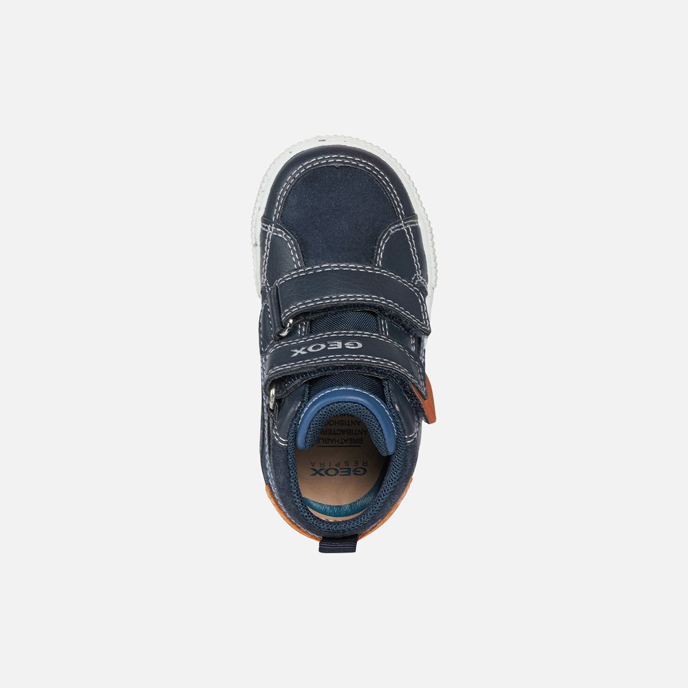 Basket Geox Kilwi Boy - Bleu Marine/Orange - Bebe 273165-OZL